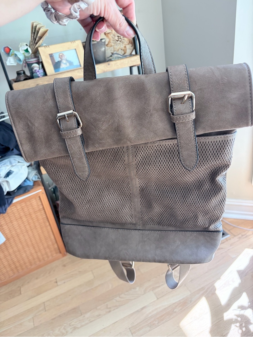 Vegan leather backpack